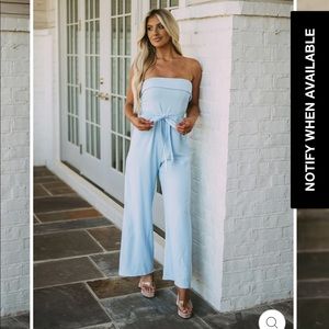 BABY BLUE JUMPSUIT - NWT - SMALL - SHOPTHESETHREE